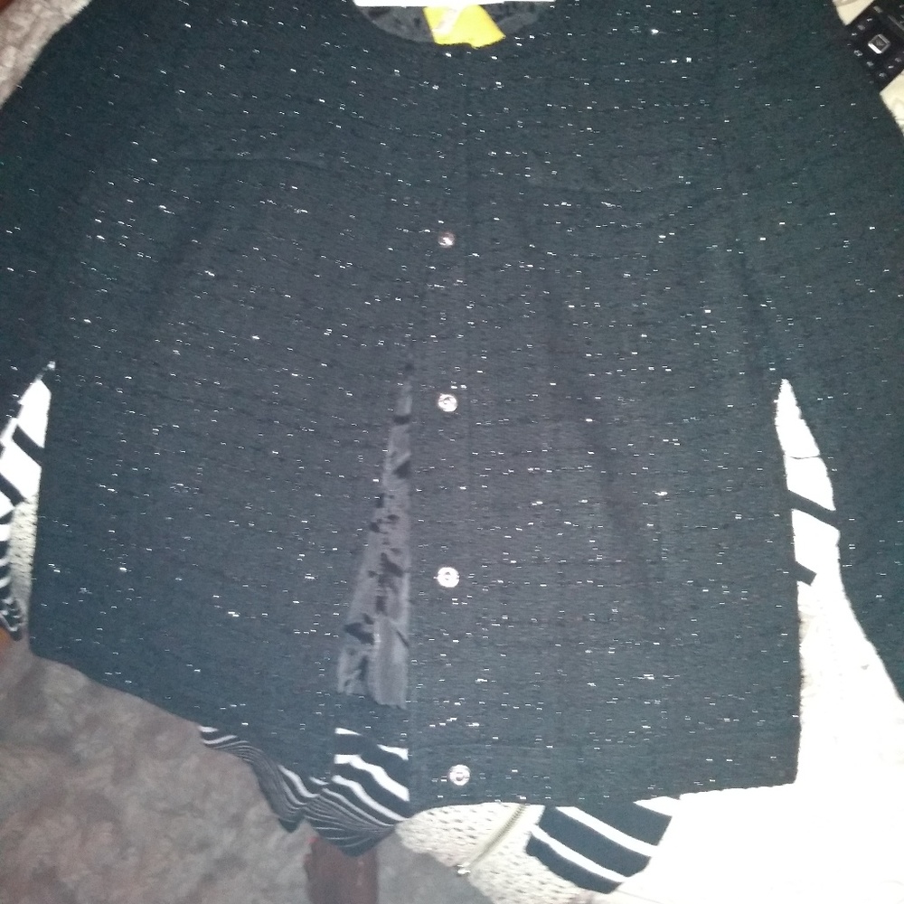 Black sparkle jacket light wool